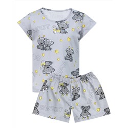 Пижама детская KETMIN DREAM МИШКИ SWEET цв. Серый (Футболка/Шорты)