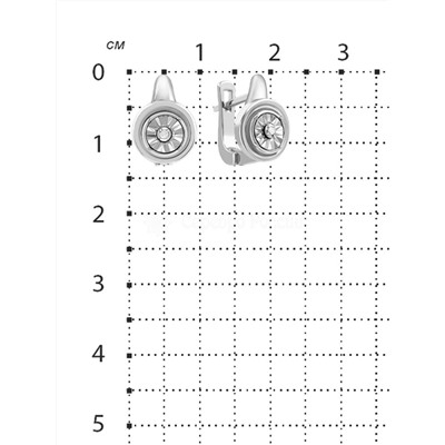 Серьги из серебра с бриллиантами родированные 925 пробы SE01992I3