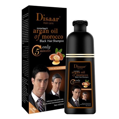 DISAAR  Шампунь Оттеночный ARGAN OIL of Morocco для Мужчин и Женщин ЧЕРНЫЙ (Black Hair)  400мл  (DS-51942)