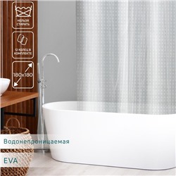 Штора для ванны Доляна «Горошек», 180×180 см, EVA, цвет белый