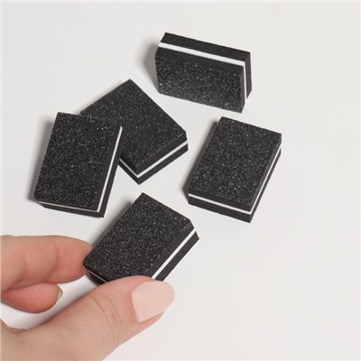 Баф наждачный для ногтей, набор 50 шт, двухсторонний, 3,5 × 2,5 см, цвет чёрный