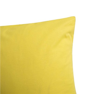 Наволочка Этель 70х70 см, цвет жёлтый, 100% хлопок, поплин, 125 г/м2