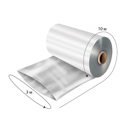 Плёнка полиэтиленовая прозрачная, рукав (1.5 × 2 м), толщина 60 мкм, 10 × 3 м, Эконом 50%