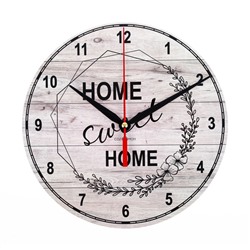 Часы настенные, серия: Интерьер, "Home sweet home", плавный ход, d-24 см