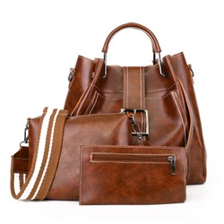 Комплект сумок из 3 предметов, арт А13, цвет:коричневый ОЦ