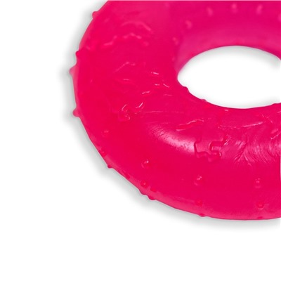 Игрушка жевательная "Кольцо" прозрачная, PP, 6,7 х 2 см, розовая