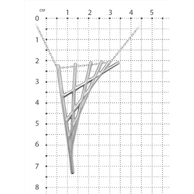 Колье из серебра родированное 925 пробы P08890бр