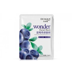 Тканевая маска для лица Bioaqua c черникой Wonder Blueberry Facial Mask арт. 0184