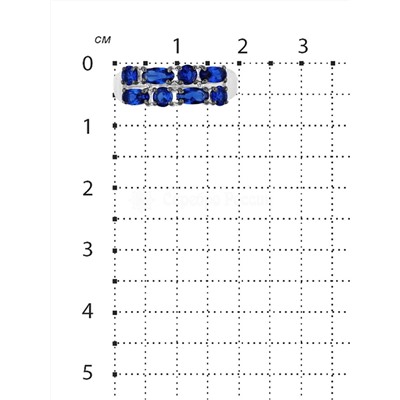 Кольцо из серебра с пл.кварцем цв.сапфир родированное 925 пробы 01-4а1850108р