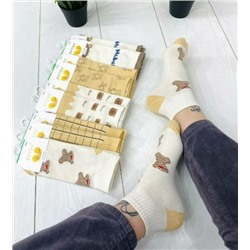Женские носки хлопок Лутон с принтом, разноцветный (упаковка 10шт)