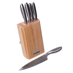 Набор ножей 6 предметов Kamille КМ-5133 с деревянной подставкой оптом