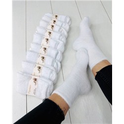 Женские носки норка Привет, однотонный белый (упаковка 10шт)