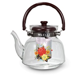 Заварочный чайник 1,8л жаропрочный стеклянный  KL-3003