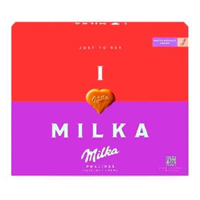 Набор шоколадных конфет Milka I love с нугой и орехами 110гр