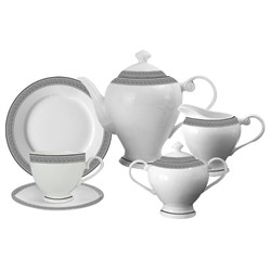 Чайный сервиз "Афина"  21 предмет на 6 персон (6 чашек 0.24л,6 блюдец,6 тарелок 18см, чайник 1.2л,са