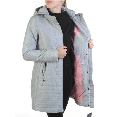 99037 GRAY Пальто женское демисезонное (100 гр. синтепон)