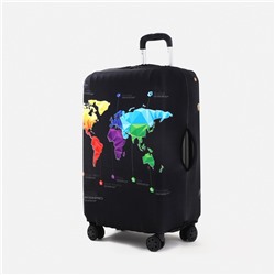 Чехол на чемодан 24", цвет чёрный/разноцветный