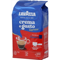 LAVAZZA. Crema E Gusto Espresso Classico (зерновой) 1 кг. мягкая упаковка