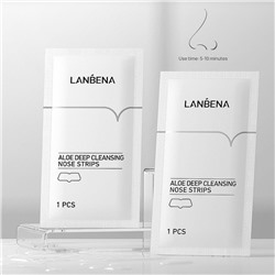 Очищающая полоска-пластырь с экстрактом алоэ Lanbena Aloe Deep Cleansing Nose Strips 1 шт.