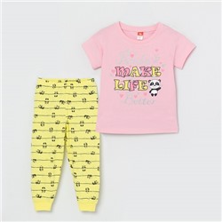 CSKG 50010-27 Комплект для девочки (футболка, брюки), розовый