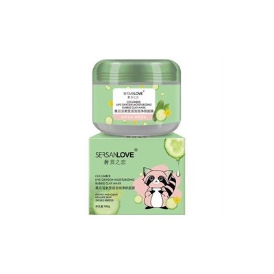 Пузырьковая маска SersanLoveCucumber Live Oxygen Skin Cleanser с экстрактом Огурца