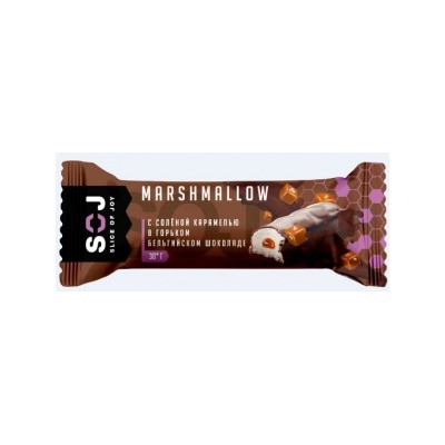 Marshmallow батончик SOJ с соленой карамелью  в темном  шоколаде  фас. 0,030кг*16шт Содж