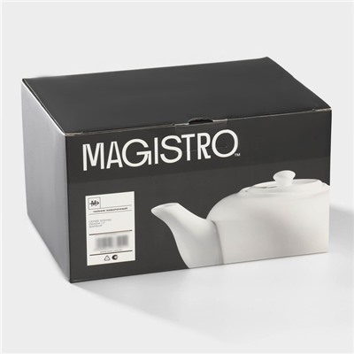 Чайник фарфоровый заварочный Magistro «Бланш», 1 л, цвет белый