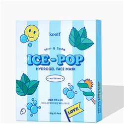 KOELF Гидрогелевая маска для лица МЯТА/СОДА Mint & Soda Ice-Pop Hydrogel Face Mask