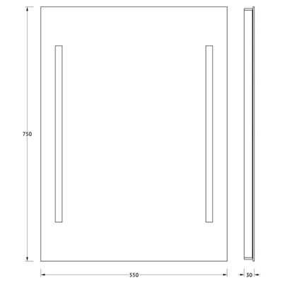 Зеркало Evoform, с 2-мя встроенными LED-светильниками, 10,5 Вт, 55x75 см