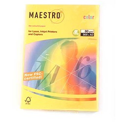 Бумага А3 Maestro/IQ Color-Neon 500л (оранж) уп5 арт.0215-203
