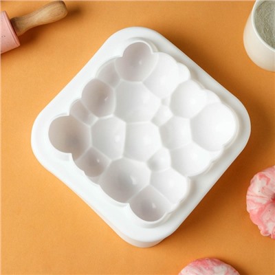 Форма силиконовая для выпечки и муссовых десертов KONFINETTA «Воздушные пузыри», 20×5,5 см, цвет белый