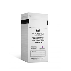 'Крафт-пакет MANITA PROFESSIONAL Пакет бумажный БЕЛЫЙ для стерилизации 60*100 (100шт в уп.) арт.МР301106