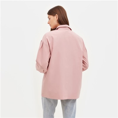 Рубашка женская с объёмными рукавами MINAKU: Casual Collection цвет темно-розовый, р-р 46