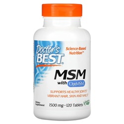 Doctor's Best, МСМ с OptiMSM, 1500 мг, 120 таблеток