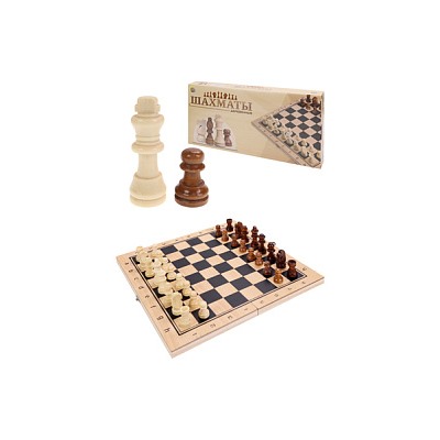 Шахматы деревянные (24х12х3 см). фигуры дерево. в коробке ( Арт. ИН-9460)