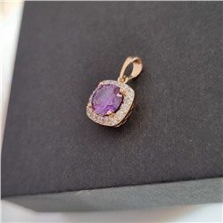 Кулон Xuping, покрытие позолота, вставка: камень фиолетовый, арт.001.885