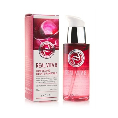 Сыворотка для лица Enough Real Vita 8 Complex Pro Bright Up Ampoule 30ml с витаминами для сияния кожи