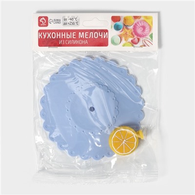 Крышка-непроливайка силиконовая Доляна «Лимон», d=11 см, цвет васильковый