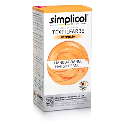 Краска для окрашивания Текстиля Simplicol INTENSIV ОРАНЖЕВАЯ (Mango Orange) 150 мл + 400 г. фиксатор, 1802