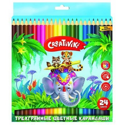 Карандаши 24цв трехгранные КЦТ24КР Creativiki