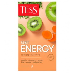 Чай зеленый Тесс Tess Get Energy Жасмин, Киви, Куркума 20 пак.