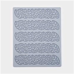 Силиконовый коврик для айсинга Доляна «Листья», 16×13×0,3 см, цвет серый
