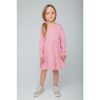 Платье  для девочки  К 5786/розовый зефир,веточки