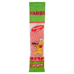 Жевательный мармелад со вкусом клубники Haribo Spaghetti Saure Erdbeer 200 гр