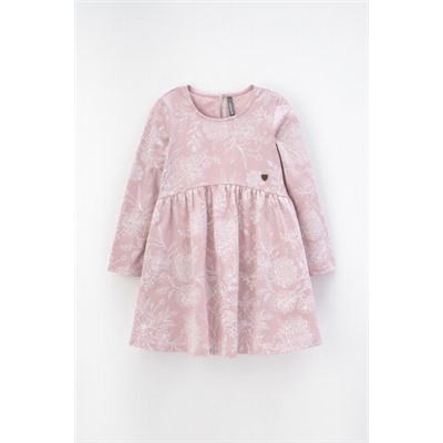 Платье  для девочки  КР 5788/розовый лед,кружевные цветы к433