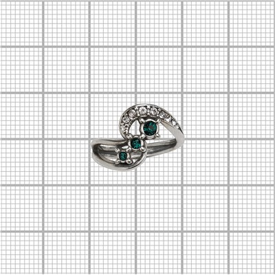 "Флерт" кольцо в серебряном покрытии из коллекции "Изумрудные мечты" от Jenavi