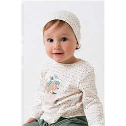 шапка для новорожденных  К 8036/цветные штрихи на белой лилии