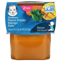 Gerber, Sweet Potato Mango Kale, Sitter, 2 Packs, 4 oz (113 g) Each