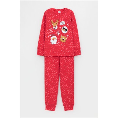 Пижама  для девочки  К 1620/маленький горошек на красном