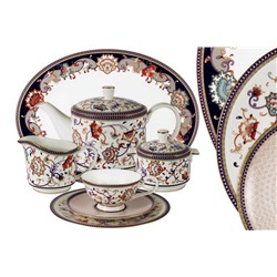 Чайный сервиз "Королева Анна" 40 предметов на 12 персон  (12 чашек 0.2л , 12 блюдец, 12 тарелок 21см